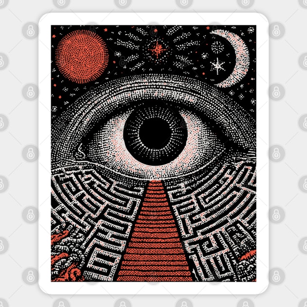 Surreal Eye - The Labyrinth of Consciousness Magnet by TuncGK